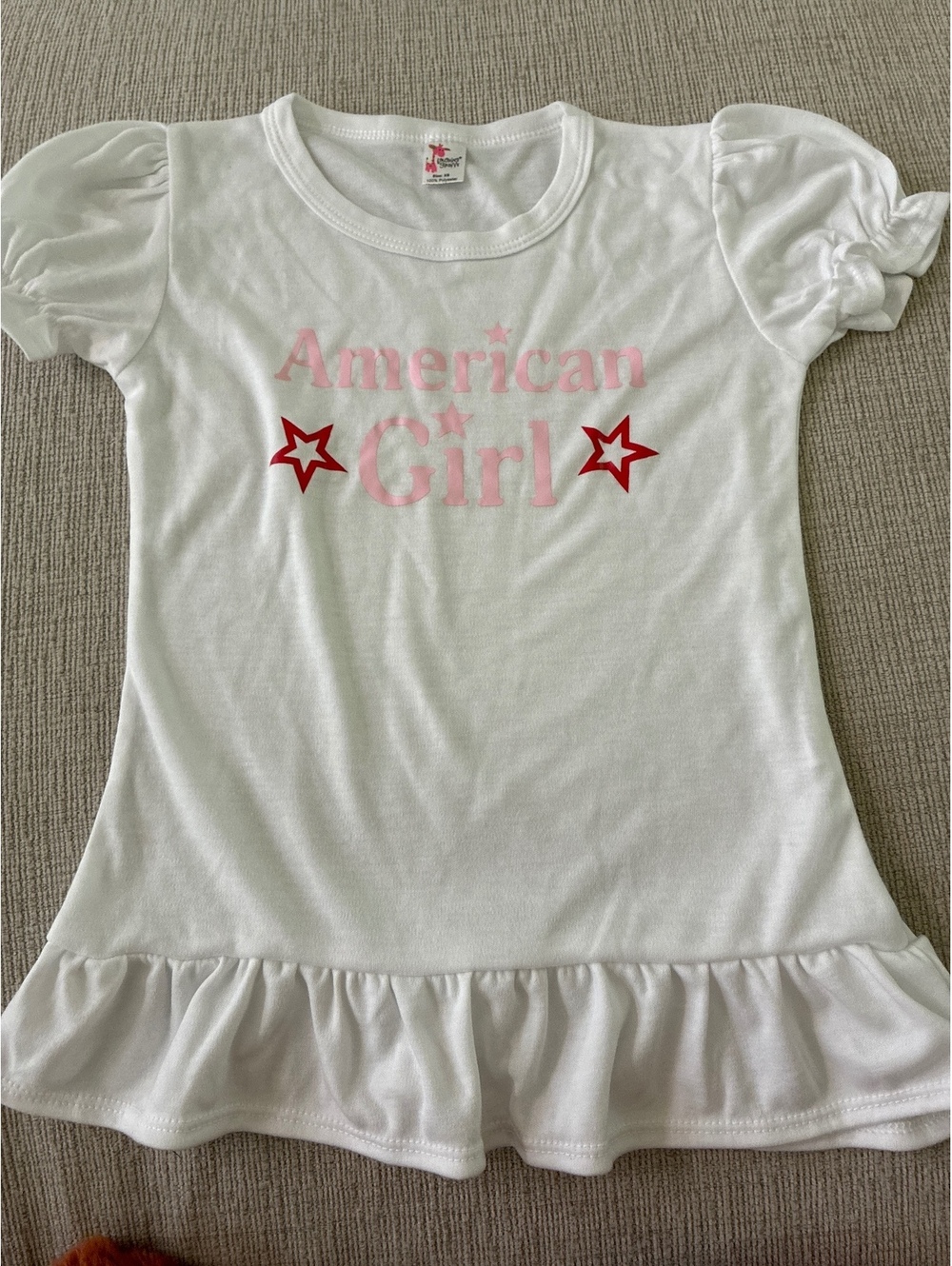 Laughing Giraffe American Girl White Ruffle Hem Shirt XS